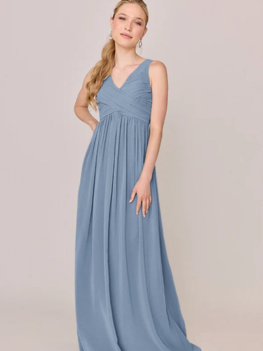 Revelry Zoe Chiffon Bridesmaid Dress French Blue Size 2